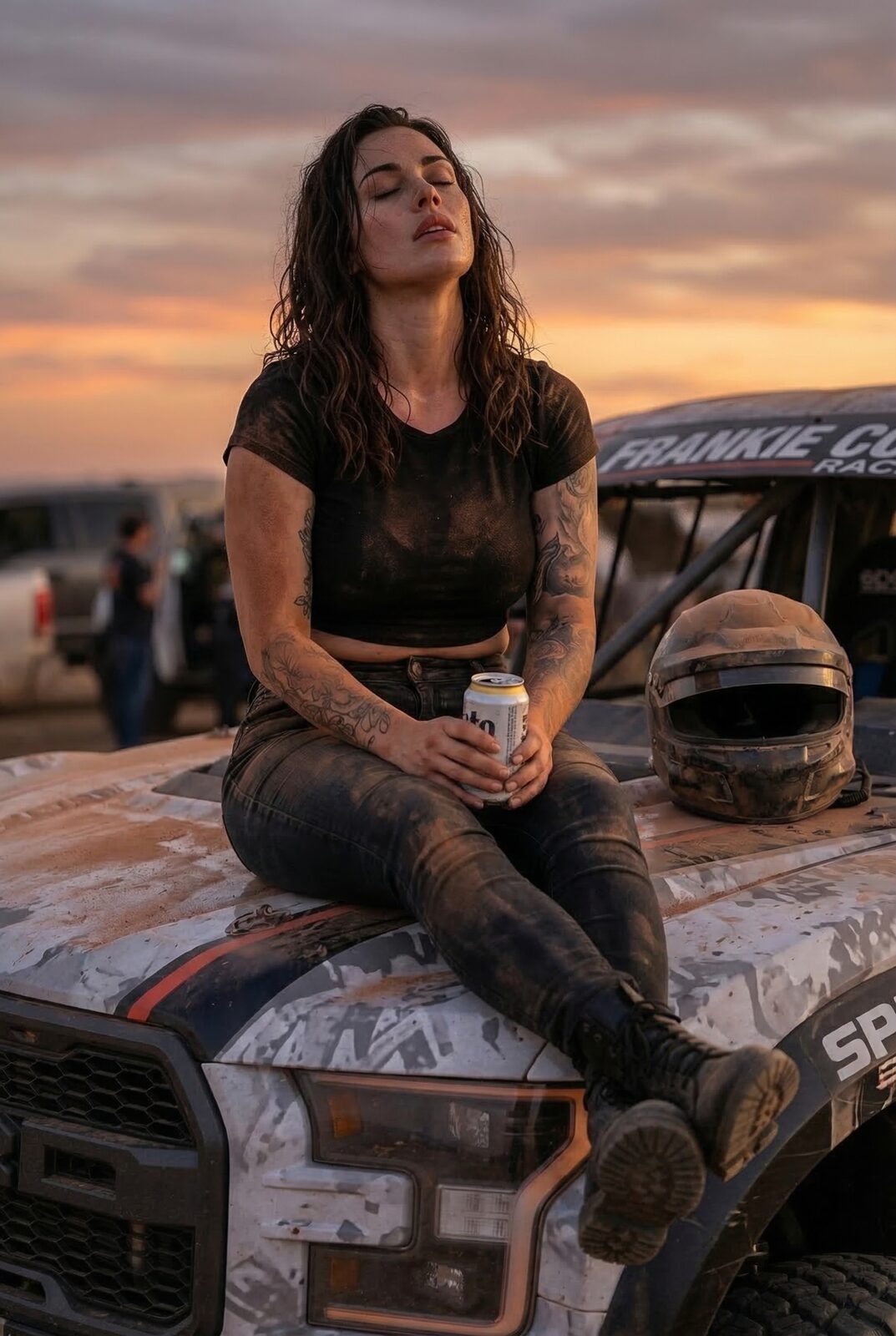Helmet down, one can set apart that nobody is allowed to touch. Three years ago a legal, correct, unavoidable move in Arizona put another driver in the hospital. She doesn’t talk about it — she just pours one out, every single time.