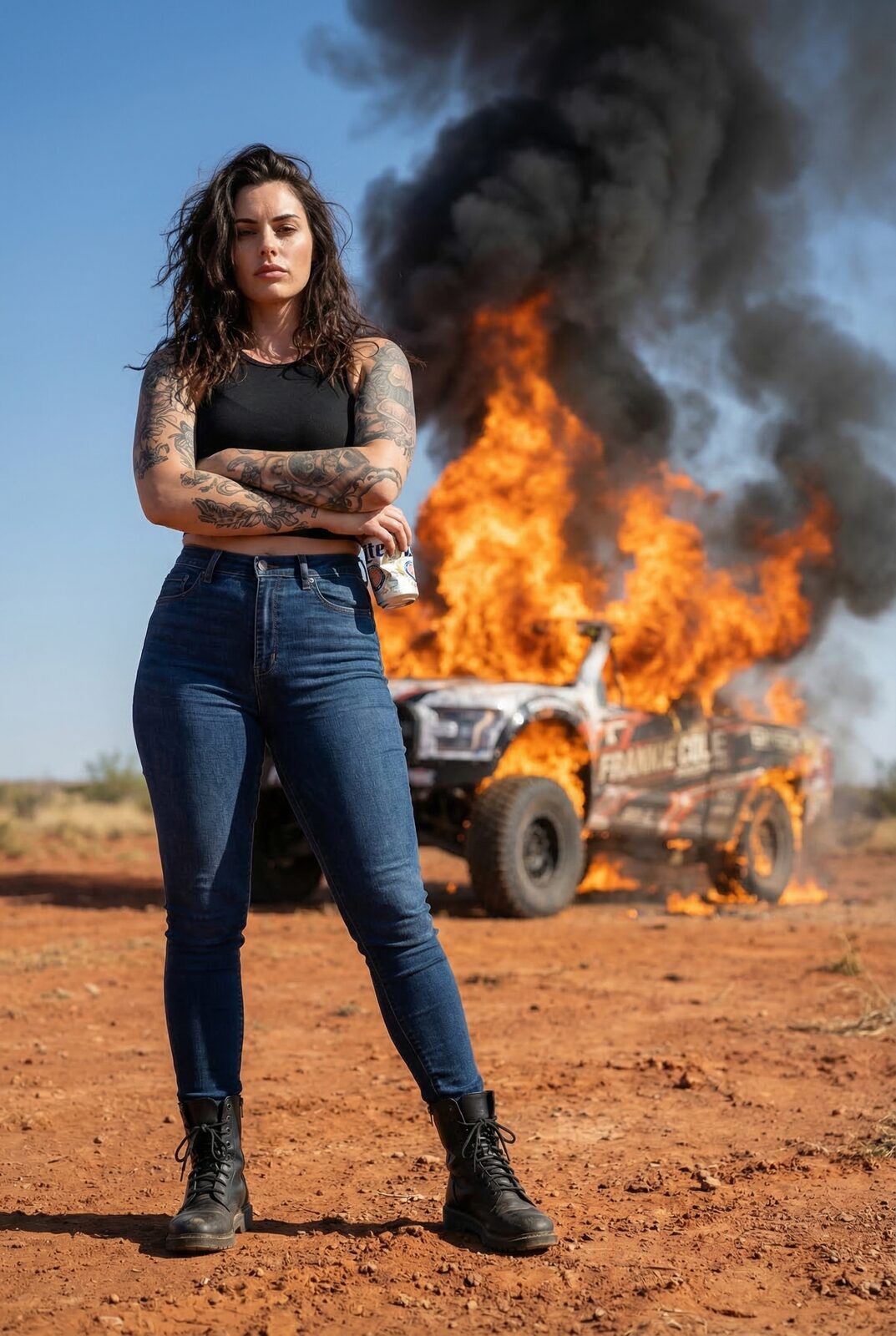 At twenty-one she finished a regional Baja third with the car on fire the final two kilometres — crossed the line, put it out with the extinguisher from the trunk, and asked where the party was.