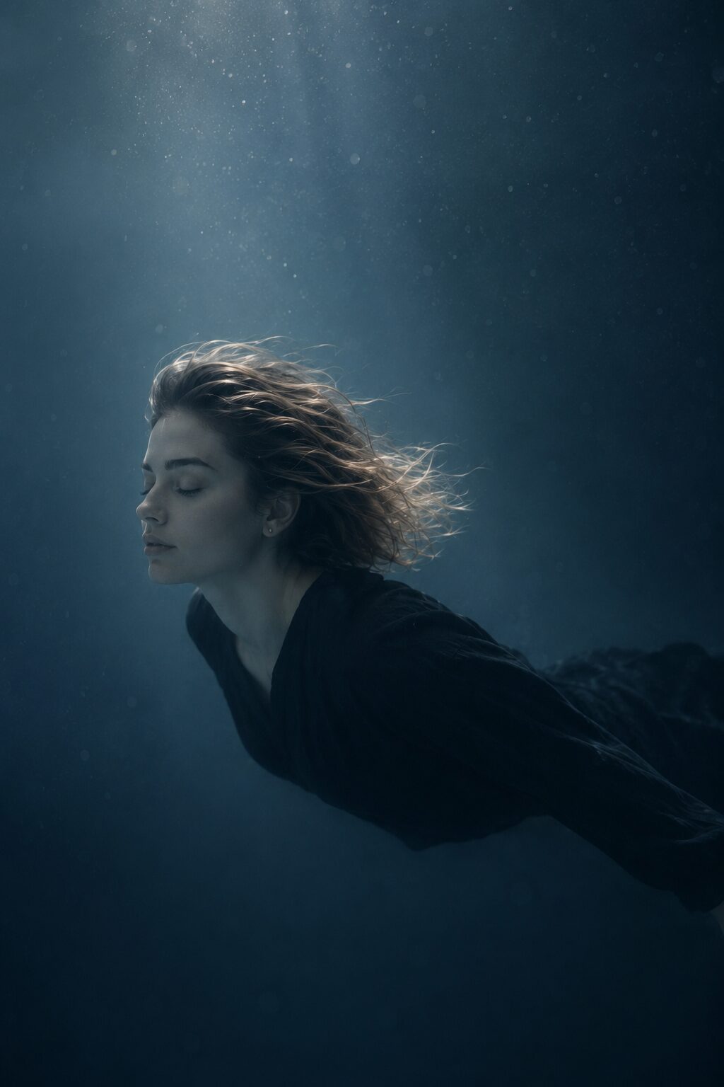 Pool, three mornings a week, first thing. Underwater there is no phone, no email, no booking — the one silence she doesn't have to build.