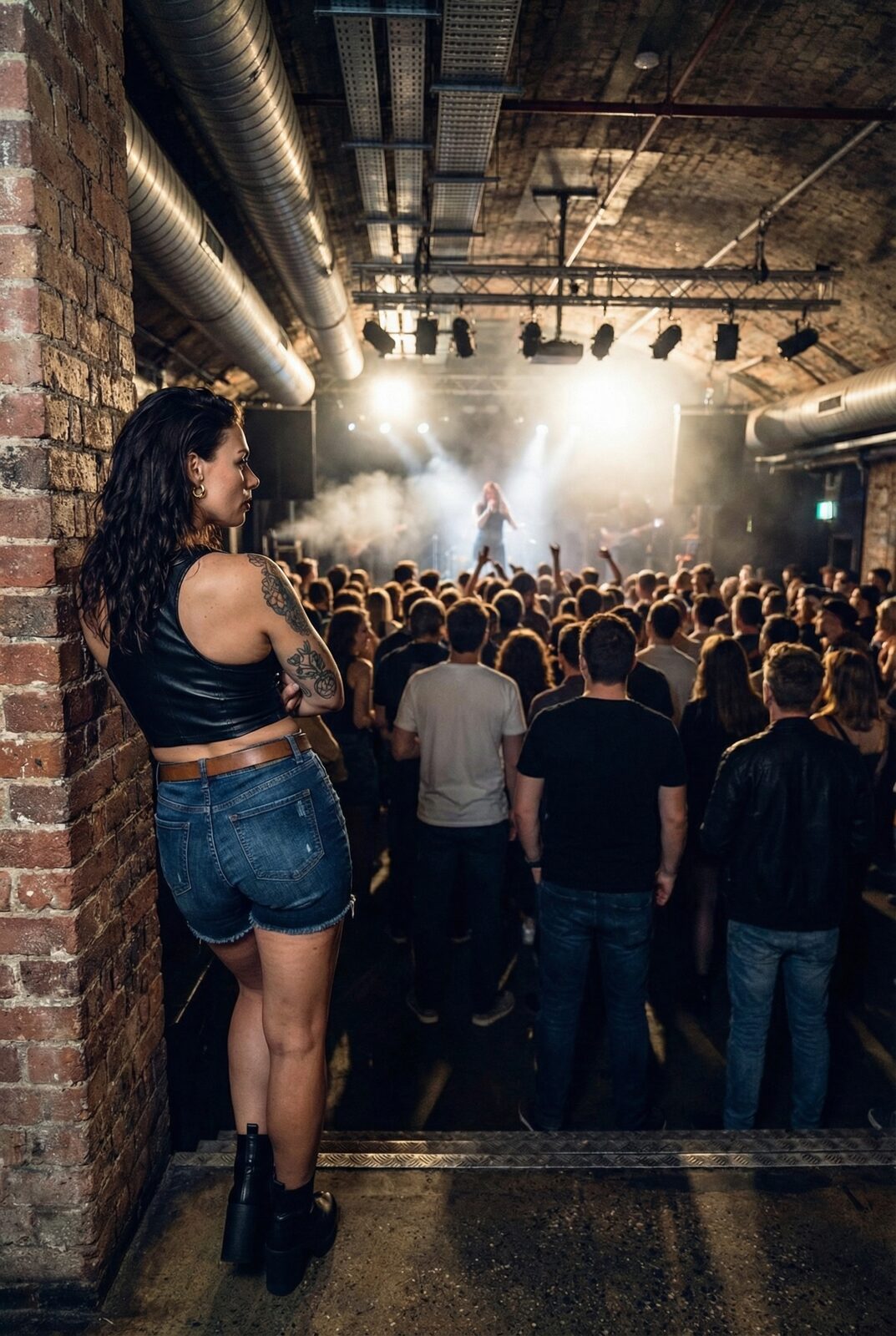 Downstairs: eighty capacity, a low ceiling, a band she chose herself. The basement music room isn’t business — it’s conviction. Dublin has a scene the world doesn’t see because it has nowhere to grow, and she believes the spaces matter as much as the artists. She watches everyone play before she books them, and knows within thirty seconds whether it’s real.