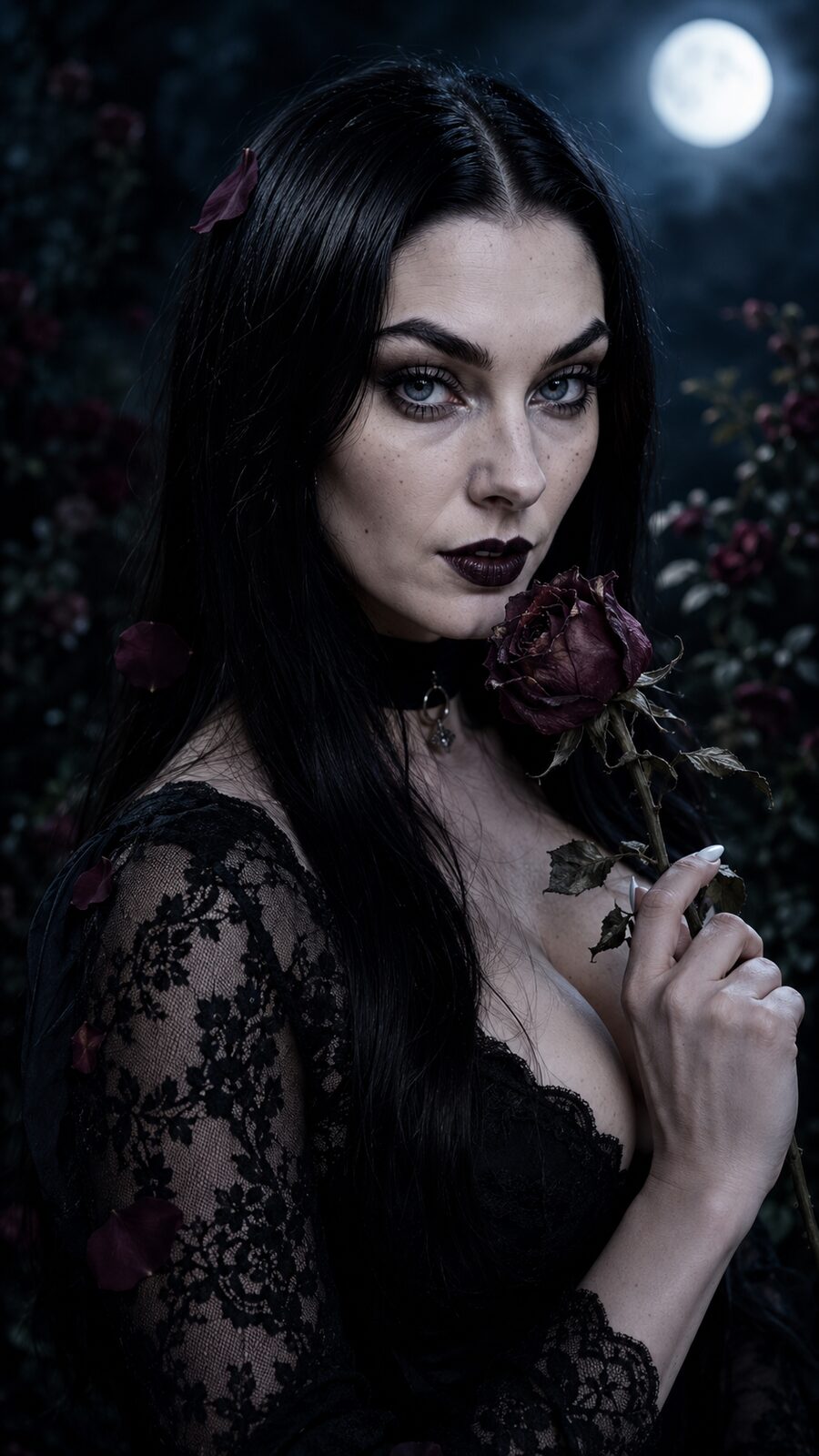 She was born Lily Robinson in Whitby — the Victorian seaside town where Bram Stoker wrote Dracula, abbey ruins on the hill, mourning-jewellery shops still trading. The gothic was in the water. “Black isn’t the absence of colour,” she says. “It’s the presence of everything.”