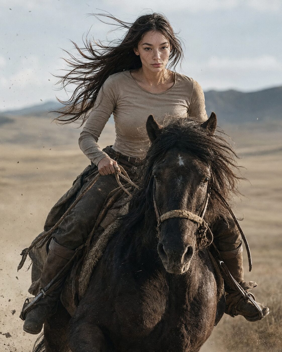 “My father works horses. My mother’s people are horses. I’m the translation.” Two bloodlines, one language — and she is fluent only in the one nobody writes down.